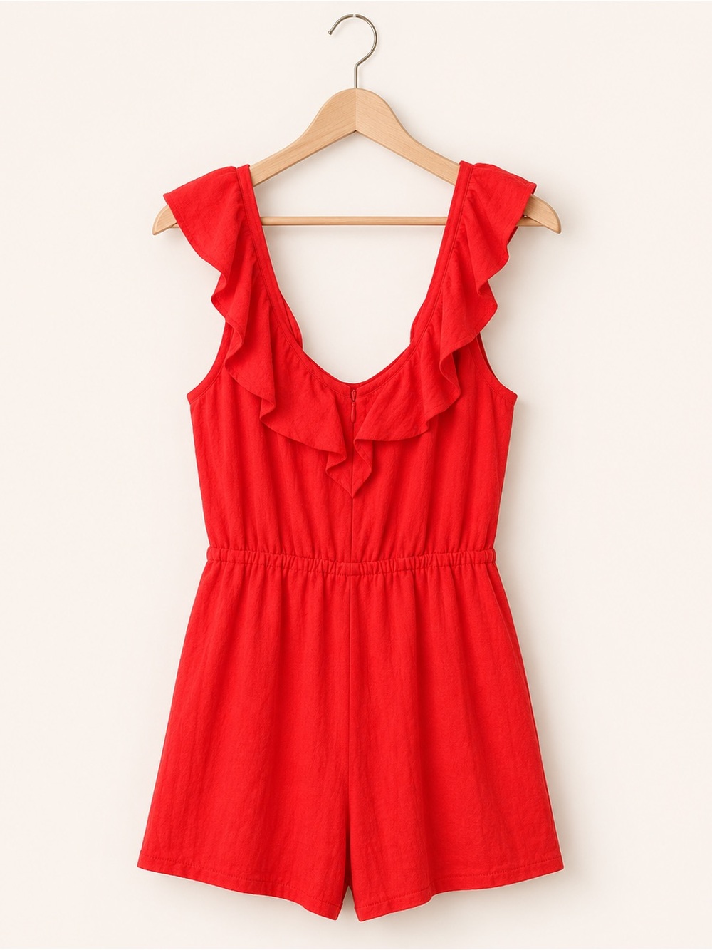 H&M Red Ruffle V-Neck Romper - Picture 2 of 4